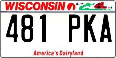 WI license plate 481PKA