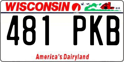WI license plate 481PKB