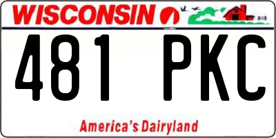 WI license plate 481PKC