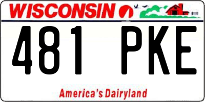 WI license plate 481PKE