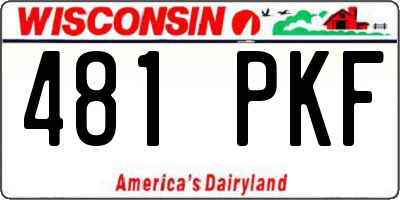 WI license plate 481PKF