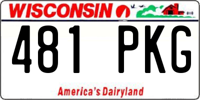 WI license plate 481PKG