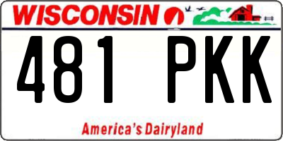 WI license plate 481PKK