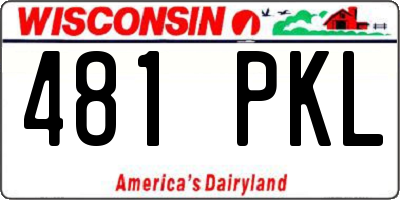 WI license plate 481PKL