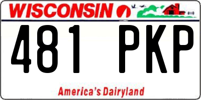 WI license plate 481PKP