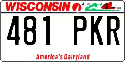WI license plate 481PKR