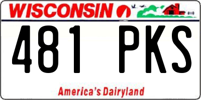 WI license plate 481PKS