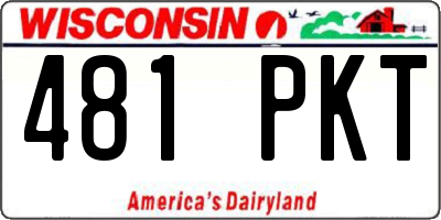 WI license plate 481PKT
