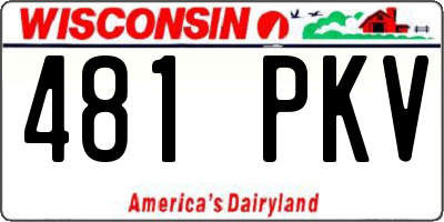 WI license plate 481PKV