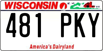 WI license plate 481PKY