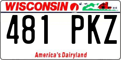 WI license plate 481PKZ