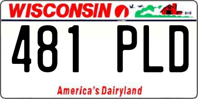 WI license plate 481PLD