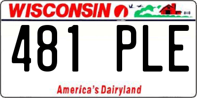 WI license plate 481PLE