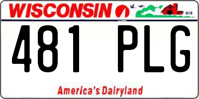 WI license plate 481PLG
