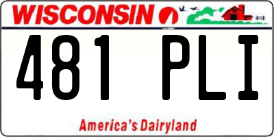 WI license plate 481PLI