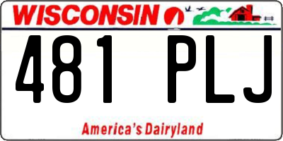 WI license plate 481PLJ