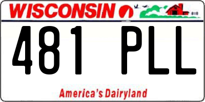 WI license plate 481PLL