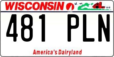WI license plate 481PLN