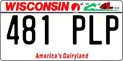 WI license plate 481PLP