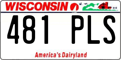 WI license plate 481PLS