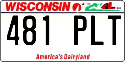 WI license plate 481PLT