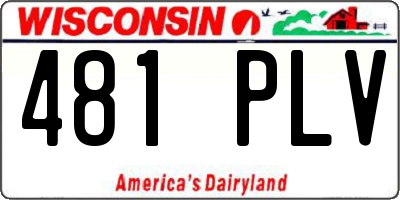 WI license plate 481PLV