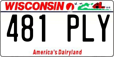 WI license plate 481PLY