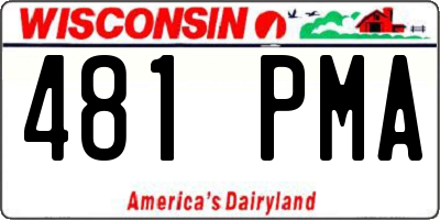 WI license plate 481PMA