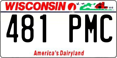 WI license plate 481PMC