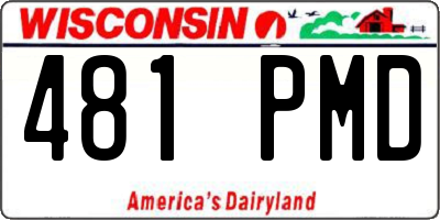 WI license plate 481PMD