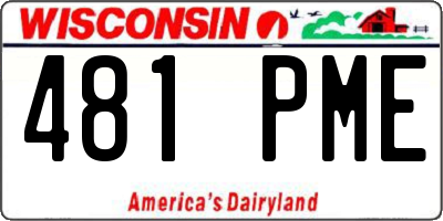 WI license plate 481PME