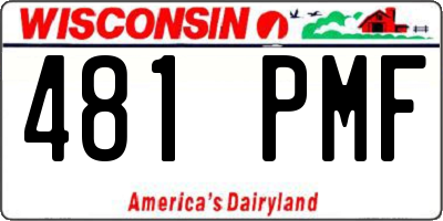 WI license plate 481PMF