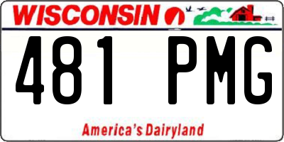 WI license plate 481PMG