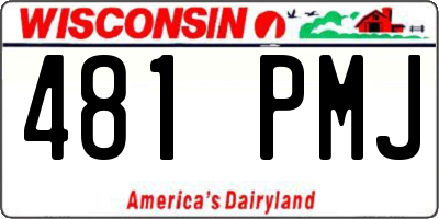 WI license plate 481PMJ