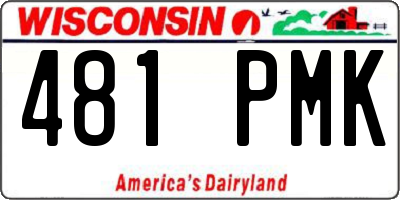 WI license plate 481PMK