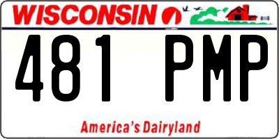 WI license plate 481PMP