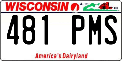 WI license plate 481PMS