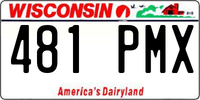 WI license plate 481PMX