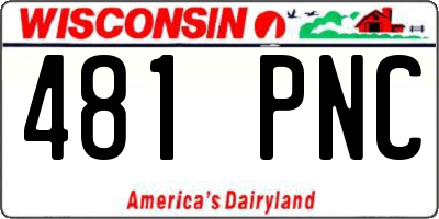 WI license plate 481PNC