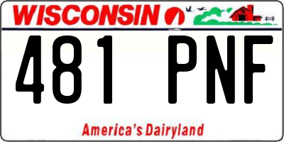WI license plate 481PNF