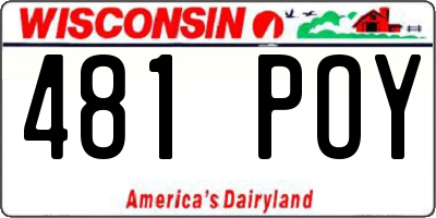 WI license plate 481POY