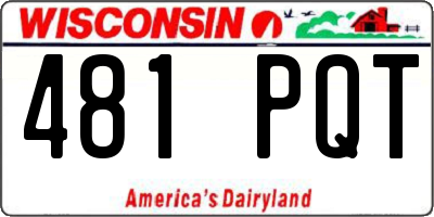 WI license plate 481PQT