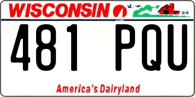 WI license plate 481PQU