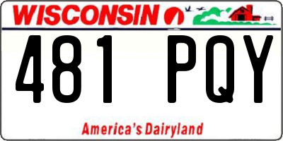 WI license plate 481PQY