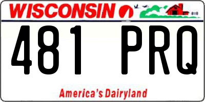 WI license plate 481PRQ