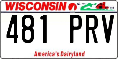WI license plate 481PRV