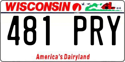 WI license plate 481PRY