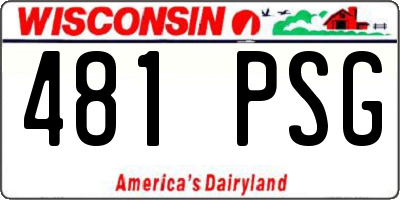 WI license plate 481PSG