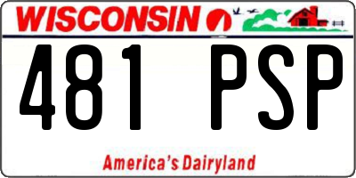 WI license plate 481PSP