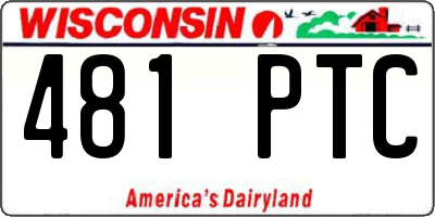 WI license plate 481PTC